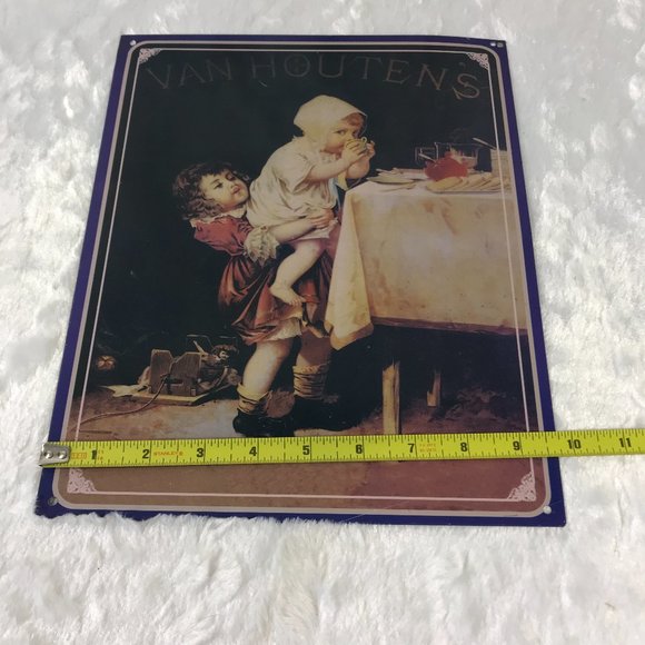 Van Houten's Cocoa Advertising Metal Sign 9.5" x 12" - Picture 5 of 5